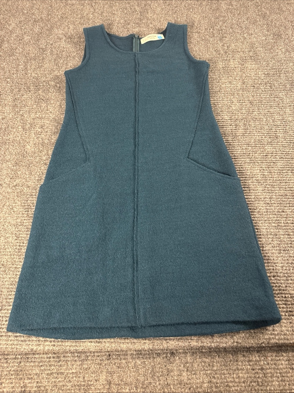 Sparrow for Anthropologie Boiled Wool Sheath Dress Sleeveless Teal Blue Size S